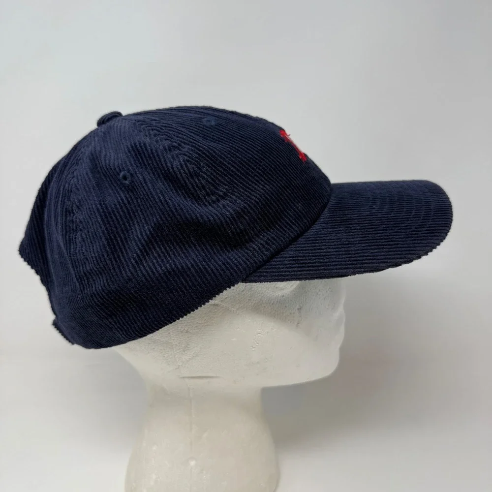 Nixon Harvey Strapback Navy Corduroy Baseball Cap Pennant Logo‎ Adjustable